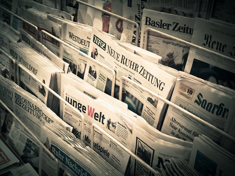 Newspaper wall art